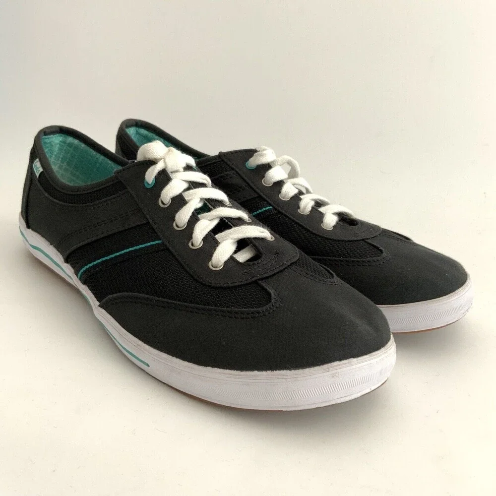 Keds Lace-up Green Trim Sneakers Black 10